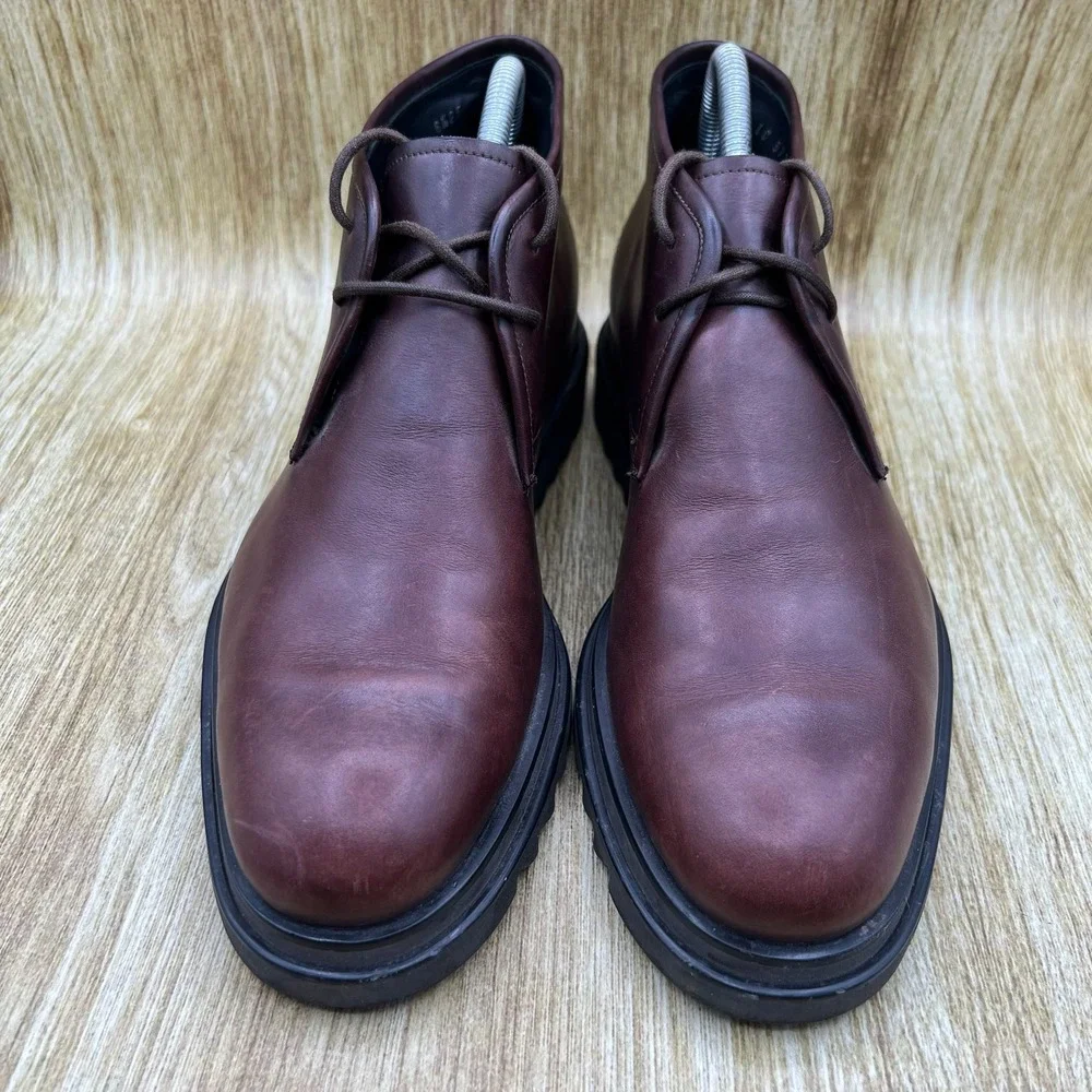 Salvatore Ferragamo Charlie Chukka Boots Men's 6.5 EE Brown Leather Gancini